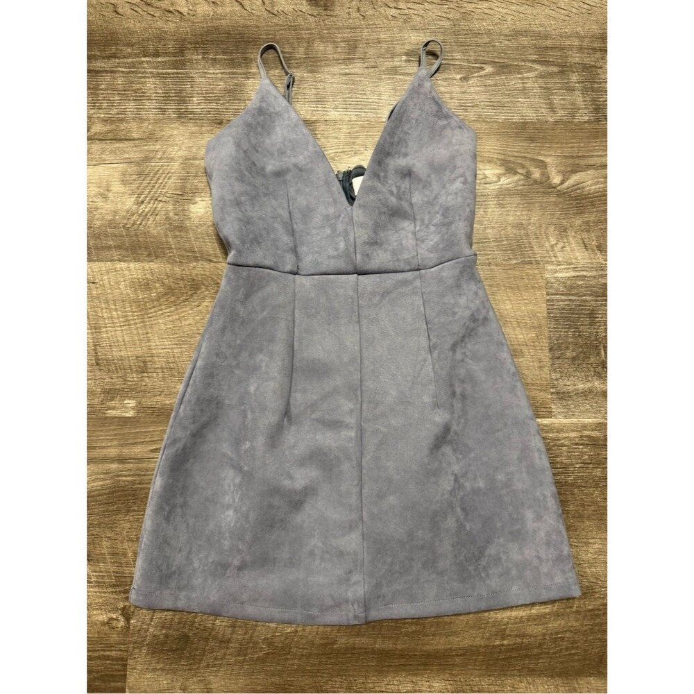 Luvalot V-Neck Suede Mini Dress Size 4